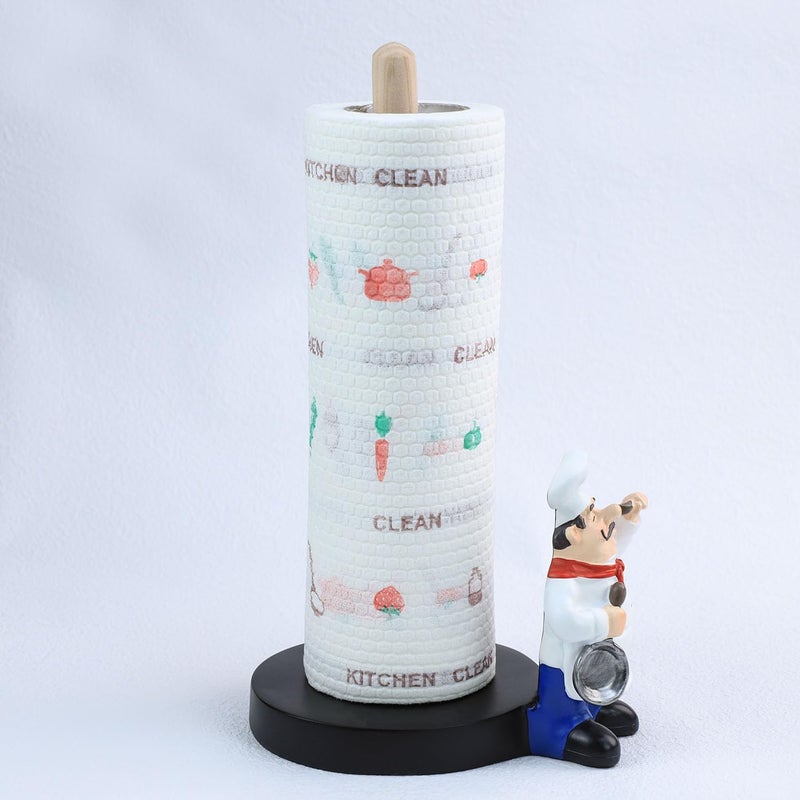 MASSJOY Chef Style Paper Towel Holder, Resin Crafts Display for Kitchen Cafe Western Restaurant Cake Shop Dessert Shop. - Image 4